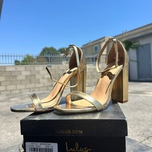 Lulu's Gold Elegant Heels for Formal Occasions